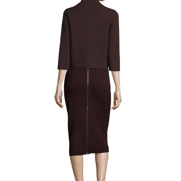 THEORY - Ornita Houndstooth Pencil midi Skirt, Black/Sumac, small - Picture 5 of 13